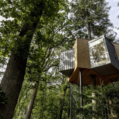 Løvtag - sov i en eksklusiv træhytte